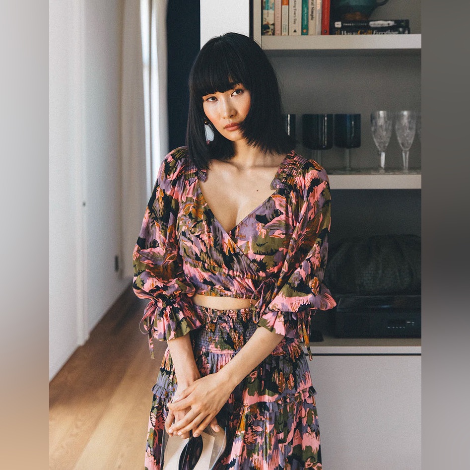 Nwt Cleobella ‘Leighton’ Floral Wrap Crop Top In Tapestry Sz Xs
